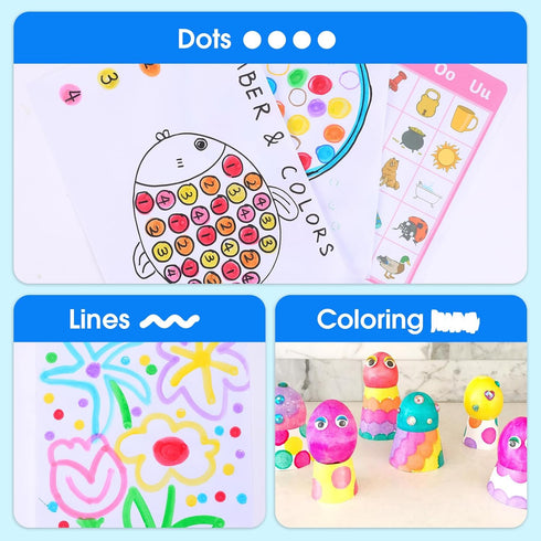 80 8 Crafts10 FUMILE Pcs Dot Markers Bulk, Colors Bingo Daubers Bulk for Toddlers,Washable Bingo Markers,Bingo