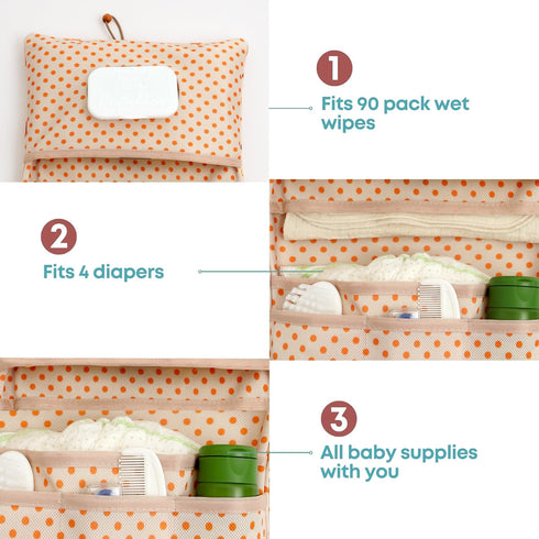 HAMUR Baby Diaper Bag Organizer Compact & Foldable Stroller Pouch for Newborn Essentials | Travel-Friendly | Fits Boys