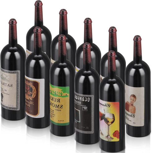simarro Dollhouse Wine Bottles, 10Pcs Miniature Red Wine Bottles for Dollhouse Decorations