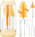 Koumolar Bottle Brush Set,Travel Bottle Cleaner Kit with Baby Bottle Brush,UV Light,Straw Brush,Nipple