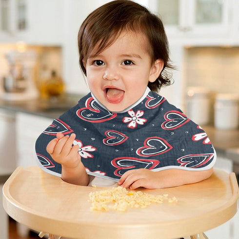 YETTASBIN Cute Love Heart Muslin Baby Burp Cloth, Super Soft Absorbent Cotton Burp Rag Baby Bibs Feeding Cloth