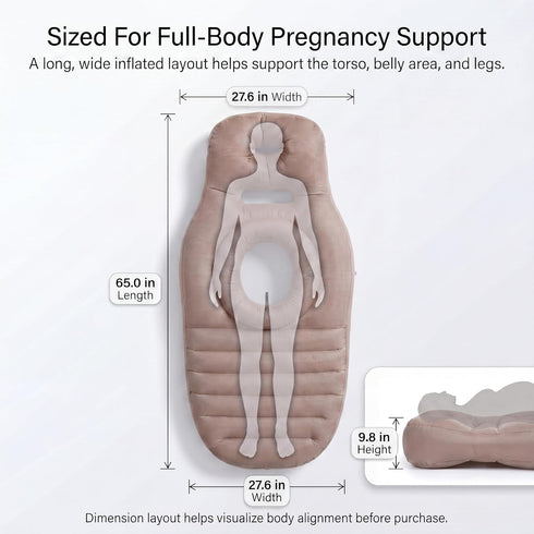Lopecom Pregnancy Inflatable Pillow with a Hole, Prone Support Maternity Air Mattress with Pump, Supportive PVC