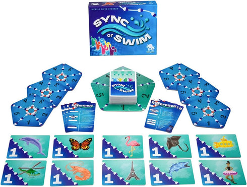 Sync or Swim, Fast and Fun Game, Strategic Card Game, Friendly Party Game, Fun Game for Teens & Adults, Cooperative Game, Endless Replayability