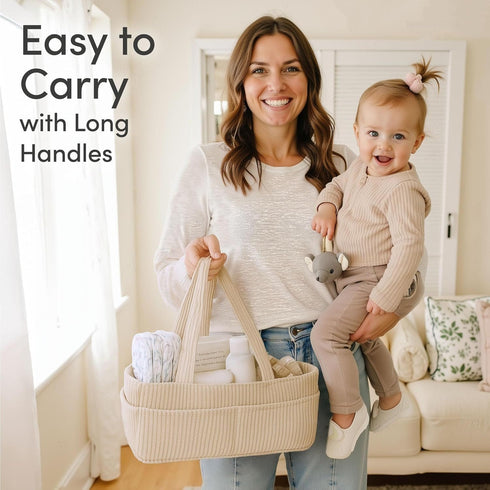 Diaper Caddy Organizer for Changing Table, Baby Organizers And Storage, Storage Basket for Wipes, Gift for Baby Shower