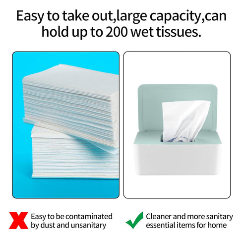 XhjzgcTech 2Pcs Diaper Wipes Dispenser, Refillable Wipe Container, Wipe Container with Sealing Design Lid, Keep Wipes