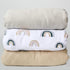 NODNAL CO. 3 Fitted Crib Sheets Rainbow & Solid Colors Set -