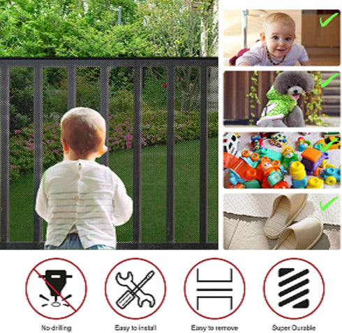 Child Safety Net, Durable Banister Guard for Baby Proofing Stairs, Easy to Install Stair Netting for Kids & Pets