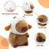 14 inch Capybara Plush, Cute Capybara Plush Toy Wear Removable Lamb Hat, Kawaii Soft Capybara Plushie Pillow, Capybara