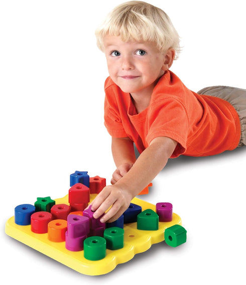 27 Set, 2+ Learning Resources Stacking Shapes Pegboard, Toddler Activity,Fine Motor Toy, Gifts for Boys and Girls