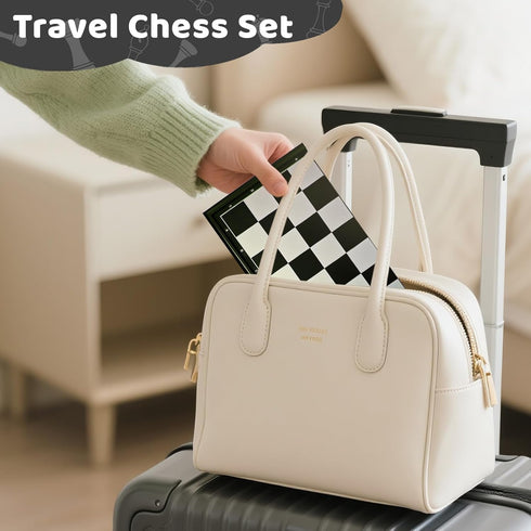 Set, 10 inch 2 Travel Chess Magnetic Chess Board with Extra Queen Portable Folding Board Chess Games for Kids, Adults
