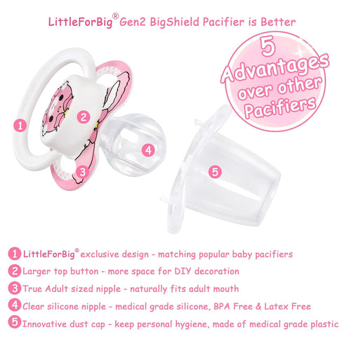 Usagi Pattern Adult Pacifier - Bigshield Generation-II for Comfort