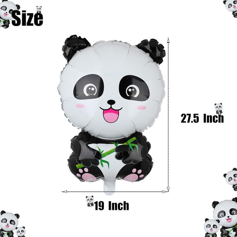 2 Pcs Panda Large Mylar Foil Balloons, Jungle Safari Animals Theme Birthday Party Decorations, Kids Gift Shower Decor