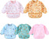 Hafftnun 5-Pack Baby Long Sleeve Waterproof Bib Full Coverage Apron Bib Smock Toddler