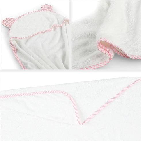 Hooded Baby Bath Towels for Newborns - Soft and Absorbent Pink Towels for Kids
