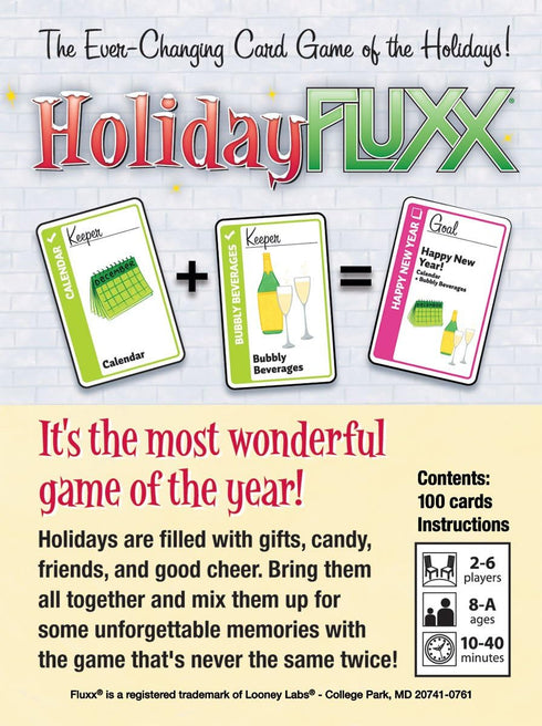 Looney Labs Holiday Fluxx Card Game - Celebrate Holidays with 2-6 Players
