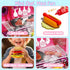 Playset 2 3 4 5 6 7 8 Kid Toy Grill, BBQ Grill with Light Sound, Smoke Effect and Wheels, Pretend Food, Little Chef