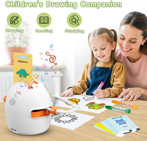 220 3 4 5 6 7 8 Drawing Robot for Kids, Montessori Painting Learning Toys, Voice Interactive Educational Drawing