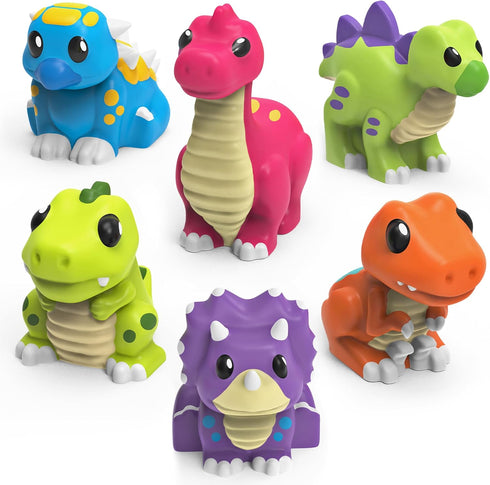 Tub Works Dinosaur Mold Free Bath Toys, 6 Pack | Sealed, No