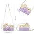 Baby Toy Wooden Mini Camera - Cute Neck Hanging Photographed Props for Kids' Room Decor, Purple