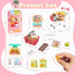 196Pcs 4 Packaging Dollhouse Miniature Store Grocery Accessories Mini Shopping Cart Basket Three-Layer Shelves