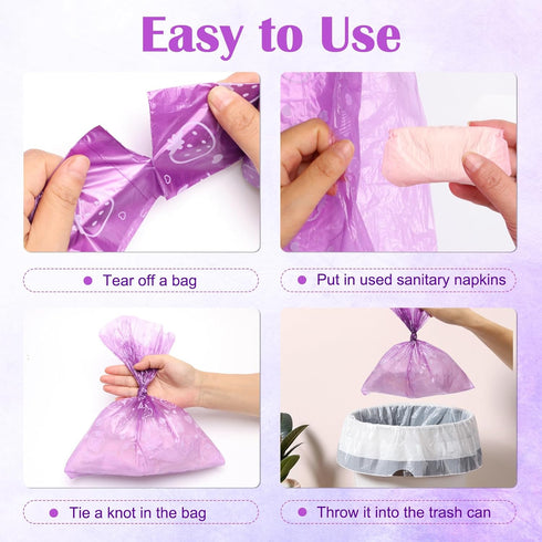 150Pcs Luxiv Sanitary Napkin Disposal Bags, Pink Disposable Sanitary Bag Personal Care Disposal for Tampons Trash Bag