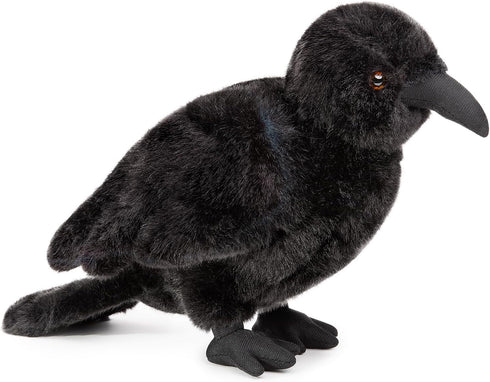 Crow Stuffed Animals, 10 Inch Realistic Black Raven Plush Toy, Cute Wild Animal Gift