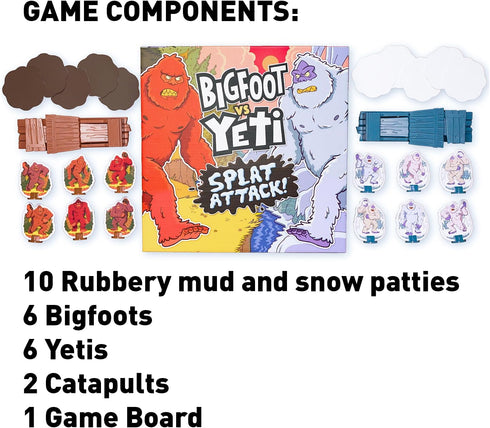 2 6+ Bigfoot vs Yeti Catapult Game for Kids Best Gift for Kids, Funny Cryptid Splat Attack Launching Battle Game