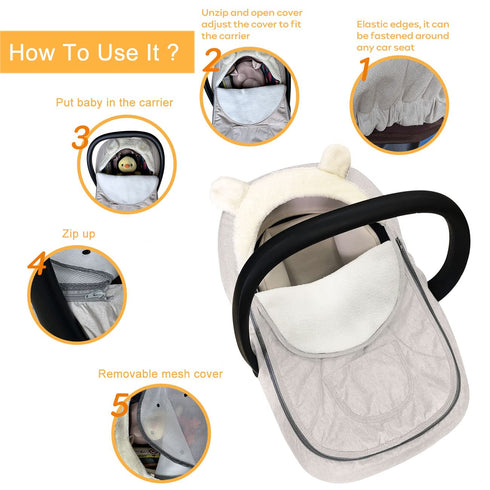 Cozy Car Seat Cover Baby Carseat Covers,Car Seat Covers for Babies Winter,Universal Infant Car Seat Canopy Shield