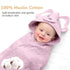 4 Set, 100% 2 32x32 Inch 2 PCS Muslin Baby Bath Towels Cotton PCS Animal Hooded Baby Towels & PCS Washcloths, Ultra