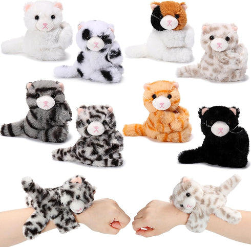 Liliful 8 Pack Kids Plush Gifts Stuffed Animal Cat Slap Bracelets -