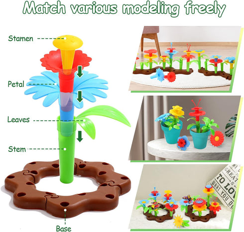 Set, Wheelbarrow, CUTE STONE Kids Gardening Tool Garden Toys with Watering Can, Shovel, Flower Garden Building Toy