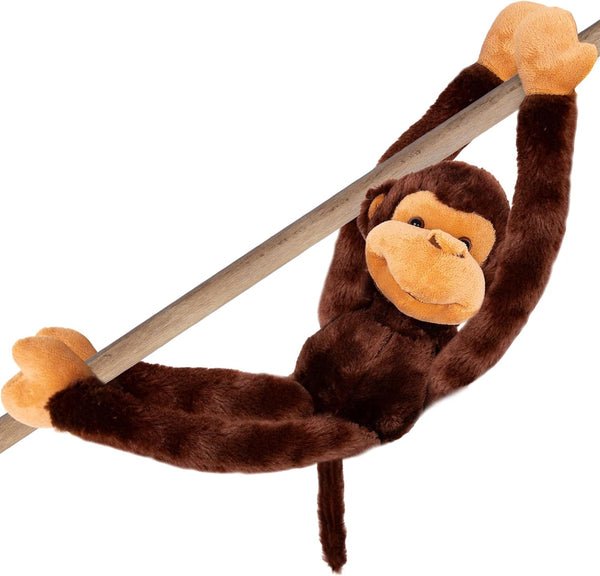 ArtCreativity Long Arm Plush Monkey, 23 Inch Hanging Monkey, Ultra Soft Stuffed Animal for Kids, Cute Nursery Décor