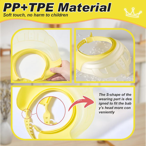 0-9 Baby Shower Cap Shield for Kids Visor Hat for Eye and Ear Protection Adjustable for Years Old Children Cute Crown