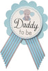 Dad to Be Pin Elephant Baby Shower Button - It's a Boy for Daddy to Wear, Blue & Gray, Baby Sprinkle