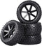 12mm Hex 2.2'' Pre-Glued RC Buggy Wheels and Tires, Out Dia. 3.5'' for 1/10 1/12 1/14 1/16 Off-Road RC Buggy Truck