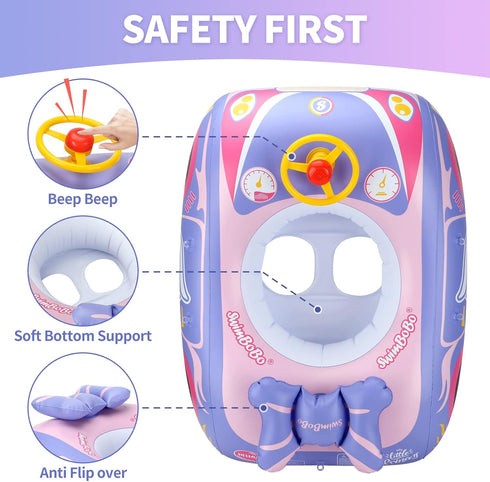 Inflatable Toddler Pool Float Boat - Car Design for Kids