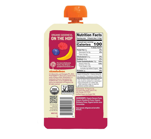 Pack 4 oz. (Pack 18) Peter Rabbit Organics Fruit Flavors Variety - Squeezable Snack Pouches
