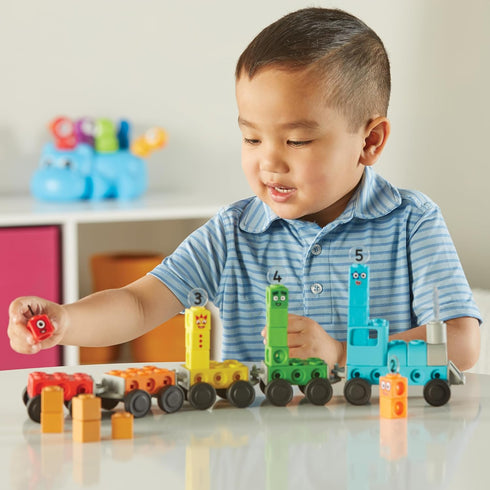 hand2mind Numberblocks Express Train MathLink Cubes Activity Set, Preschool Learning, Counting Blocks, Educational Toys