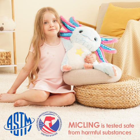 Blue Axolotl Weighted Stuffed Animal 4.5 lbs, Ideal for Sensory Needs, Comfort & Relaxation for Kids and Adults