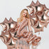 20pcs 18in Rose Gold Star Foil Balloons, Pink Star Shaped Helium Balloons for Birthday, Wedding, Party