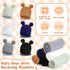6 Set 100% 31.5" Ramede Baby Swaddle Blanket and Hat, Cotton Newborn Receiving Blanket Wrap with Headband, Soft