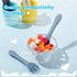 6 Pieces Silicone Baby Feeding Forks and Spoons Set for Toddlers, Mini Kids Utensils, Ocean Color, Over 6 Months