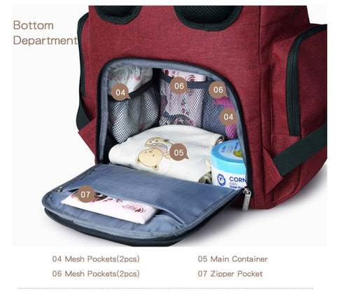 Insular Backpack Multi-Function Diaper Bag for Mom and Dad (Black)