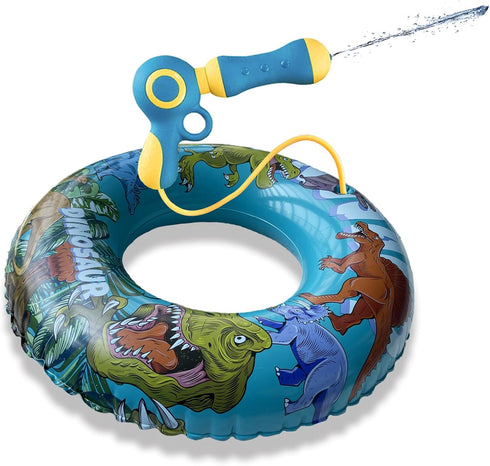 Inflatable Pool Float with Water Gun, Floaties for Kids Ages 8-12, Beach Inner Tubes for Summer Fun Pool Party