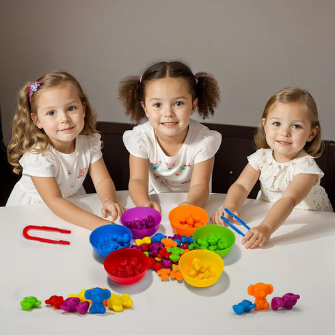 Counting Toys for Toddlers, Rainbow Koala Counters with Sorting Bowls for Preschool Learning Supplies