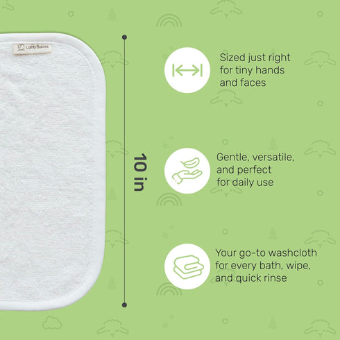 Bamboo Baby Washcloths for Newborn, Ultra-Soft & Absorbent for Gentle Bath Time Care, Durable Baby Bamboo Washcloths