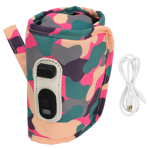 DAUZ 5.57 Cm Milk Warmer Bag, Efficient Baby Milk Heat Keeper USB Charging for Travel for Bottle (Pink)
