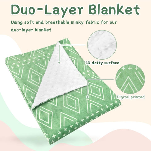30x40 Inches, TANOFAR Baby Blankets for Unisex Boys Girls, Ultra Soft Minky Blanket with Double Layer Dotted