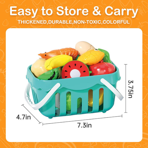 Funpynani 130Pcs Playset, Kitchen Toddler Pretend Cooking Play Pots, Pans, Utensils Cookware, Daily Food Fruit Veges