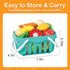 Funpynani 130Pcs Playset, Kitchen Toddler Pretend Cooking Play Pots, Pans, Utensils Cookware, Daily Food Fruit Veges